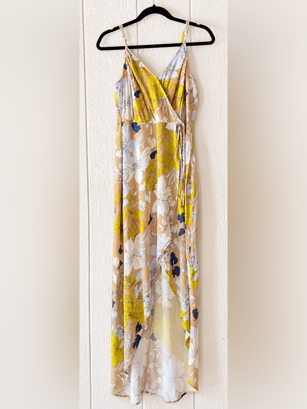 ASTR The Label Floral Autumn Wedding Guest Wrap High/Low Maxi Dress Size L